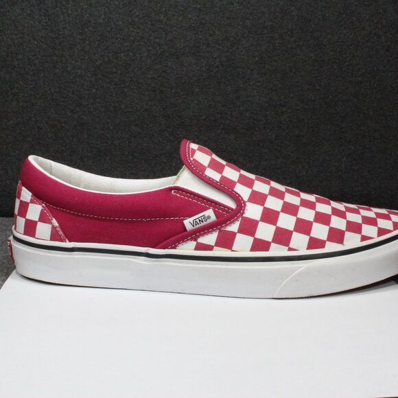 Share Vans OG Classic Slip-On Checkerboard Rhododendron Red Mens Siz - Picture 7 of 12